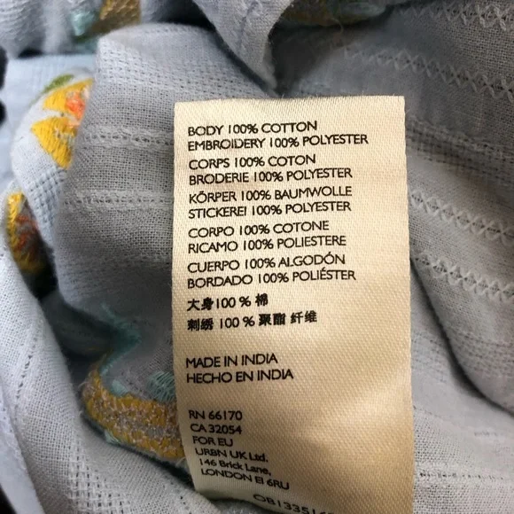 Anthropologie Maeve light blue Embroidered Dress Shirt S - Picture 9 of 12